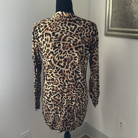Chico’s Cotton - Cashmere-Blend‎ Animal-Print Tunic Sweater Sz 0 - Picture 5 of 10